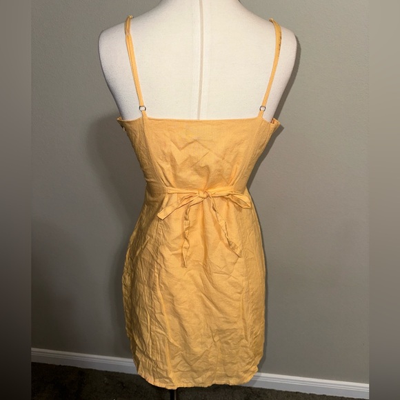 F21 Yellow Linen Sun Dress - Picture 2 of 3